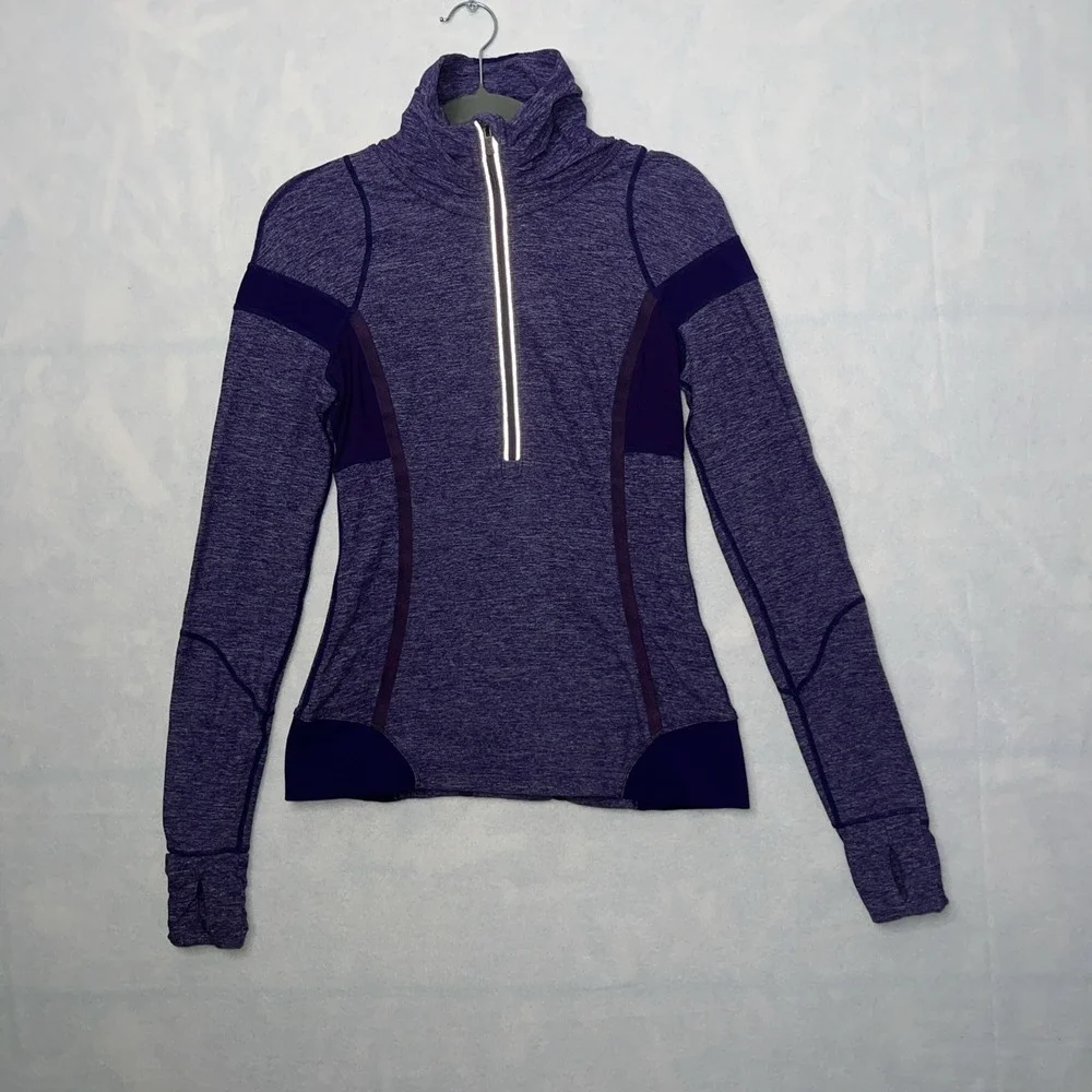 Lululemon Run Inspire pullover 1/2 zip Heather Purple Long Sleeve Size‎ 6